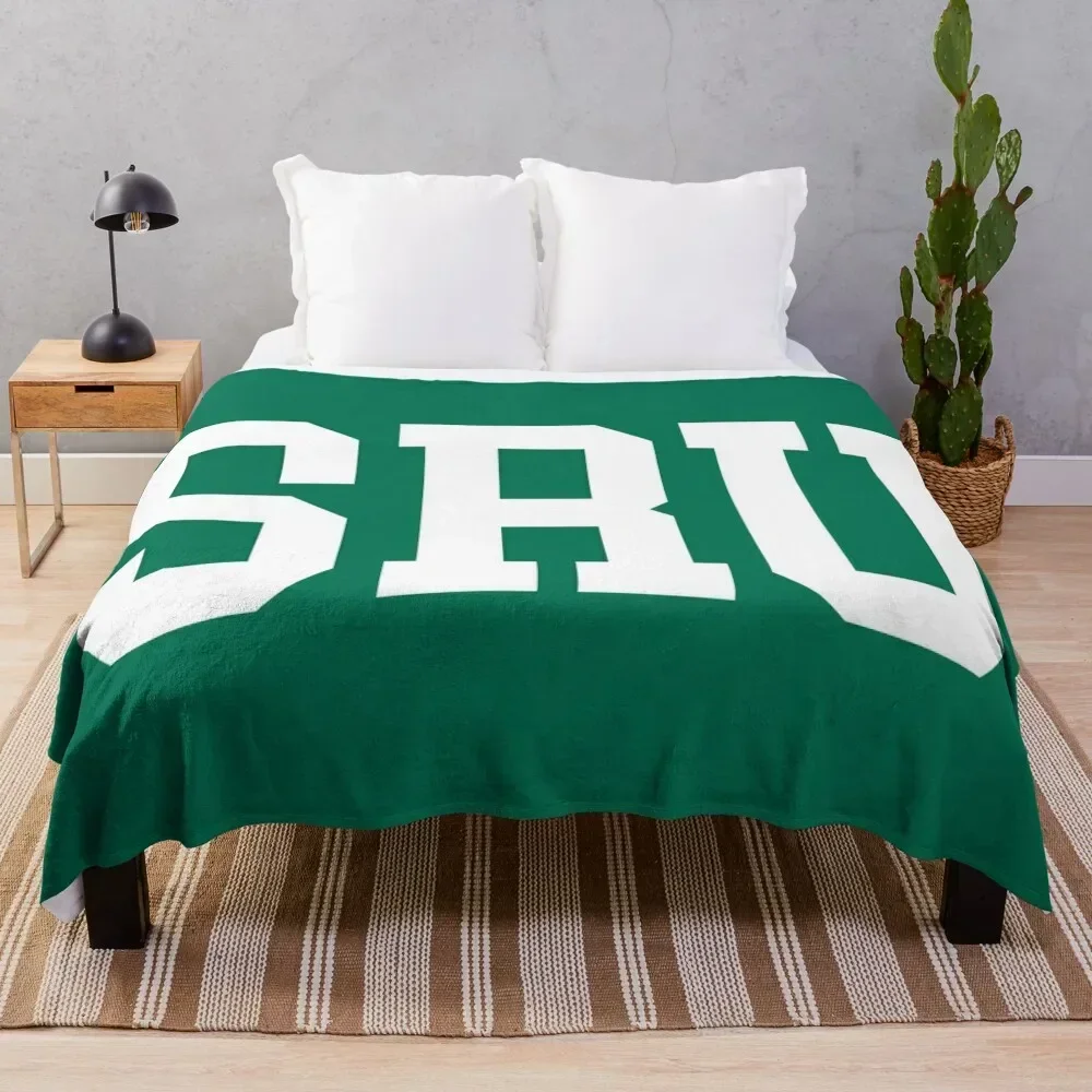 

slippery rock - college font curved Throw Blanket Warm Comfortable Blanket Gift for Parents Friends