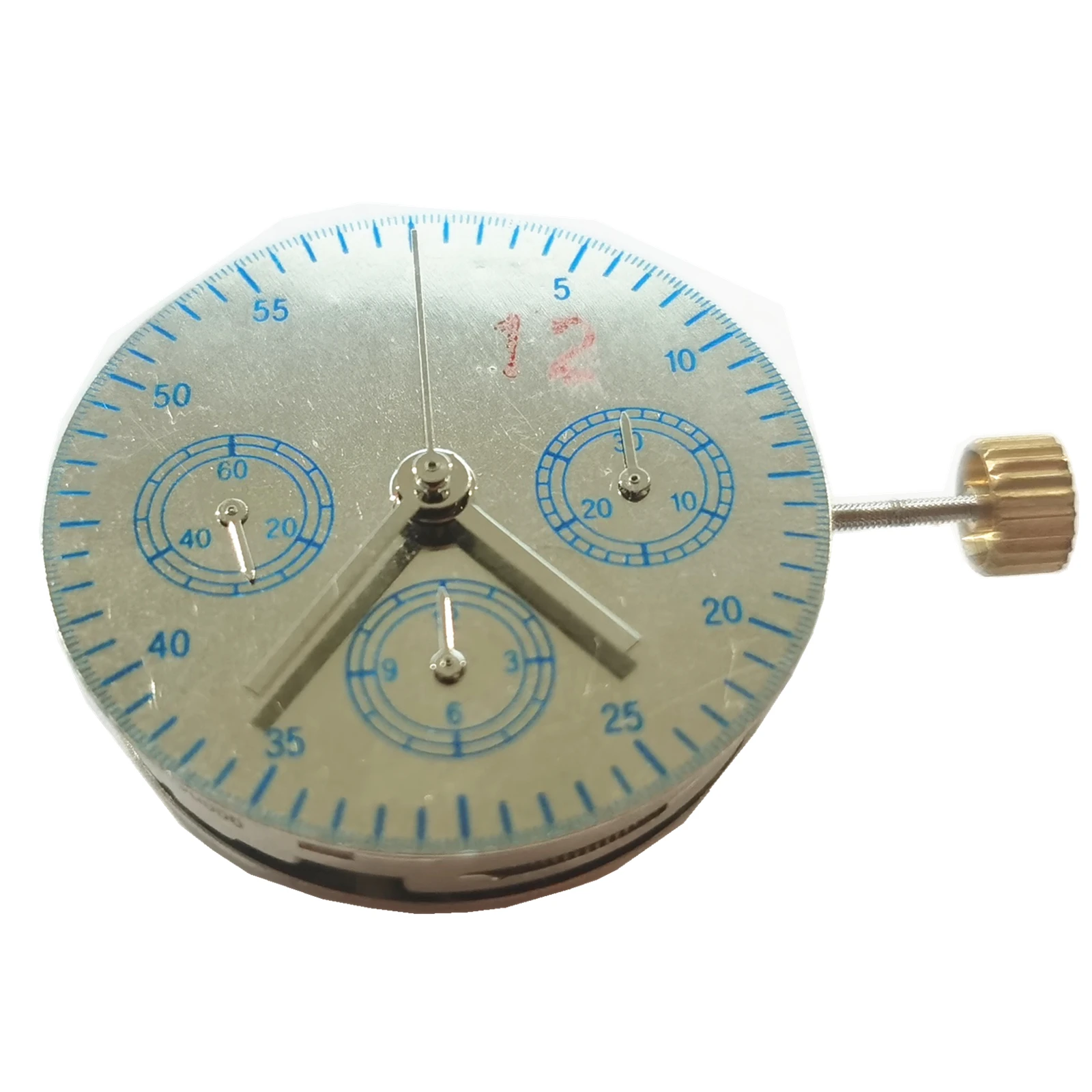 28,800bph 30mm Chronograph Subdials @ 3 6 9 3-Eye Automatic Watch Movement Replacement For ETA 7753 7750