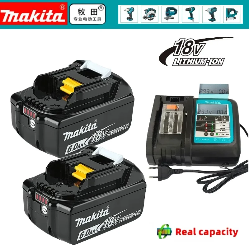 

100% original makita 6Ah/5Ah/3Ah para baterías makita 18v bl1830b bl1850b bl1840 bl1860 bl1815 reemplazo de baterías de litio