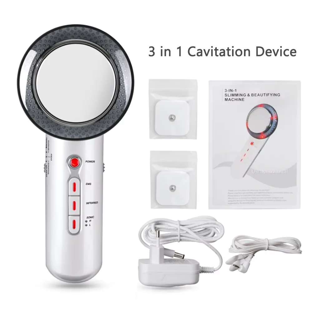 3 in 1 Cavitation Ultrasonic Machine Weight Loss Microcurrent EMS Body Slimming Massager Fat Burner Cream Gel