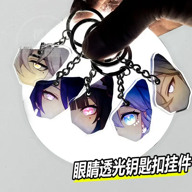 Honkai: Star Rail Avventurina Robin Eidolons Immagine Gli occhi possono trasmettere la luce Portachiavi in acrilico con gioielli fantastici per il