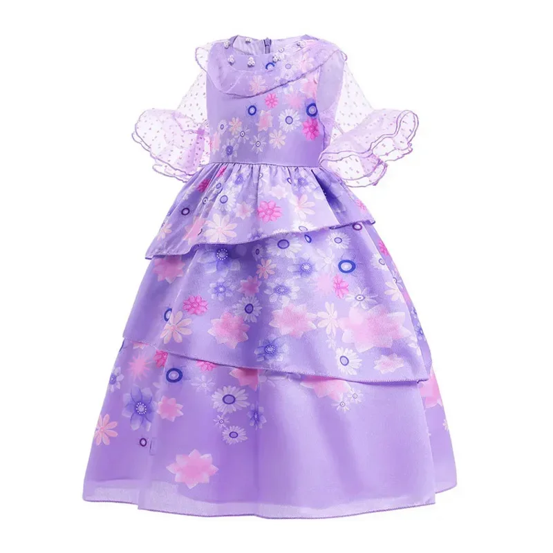 Cosbao Isabela Charm Costumes Girls Mirabel Madrigal Costume Children Dolores Dress Kids Charm Cosplay Luisa Pepa Halloween Part