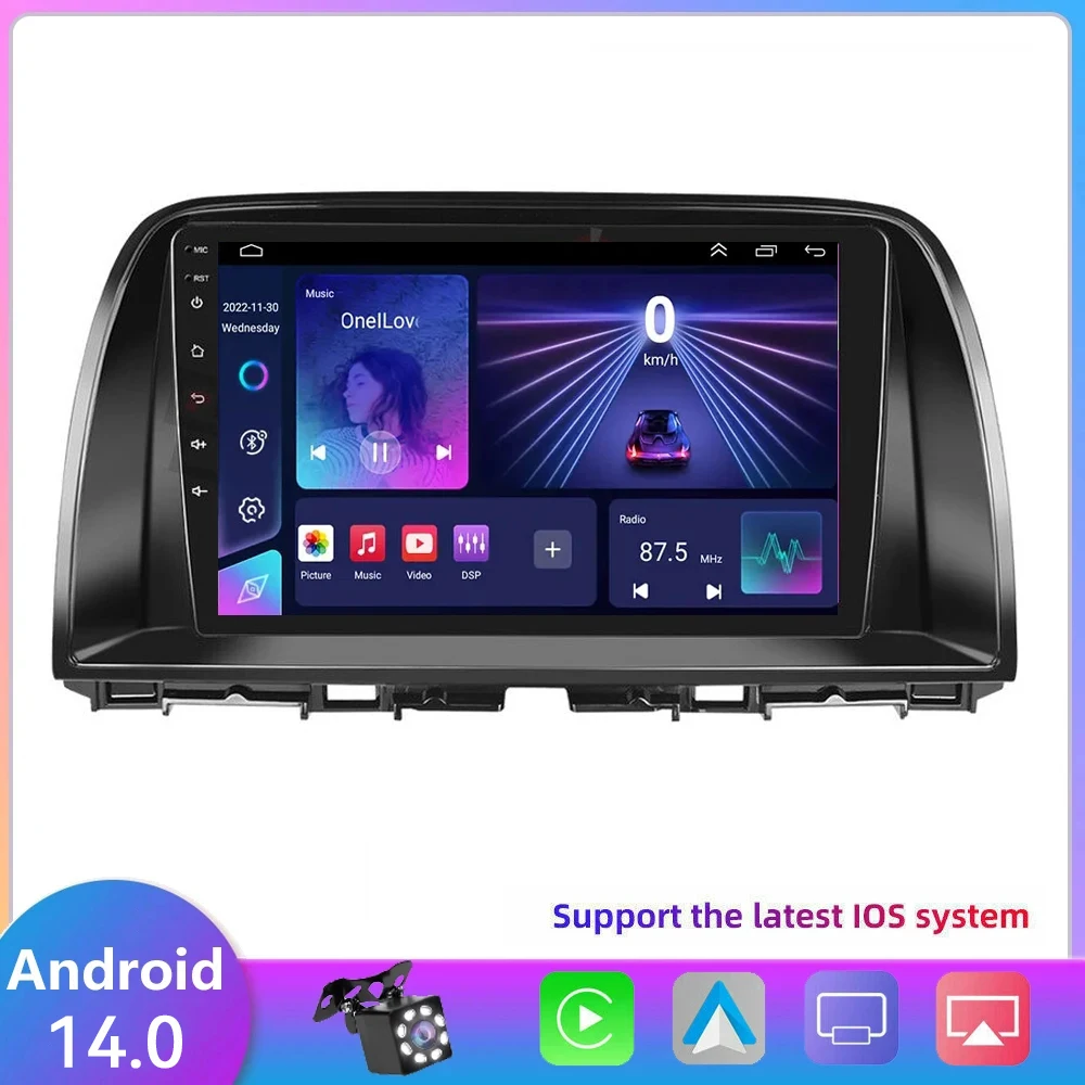 

9''Inch IPS WIFI 4G multimedia Player Navigation GPS For Mazda CX5 CX-5 CX 5 2012 2013 2014 2015 DSP Car Radio Android 14.0