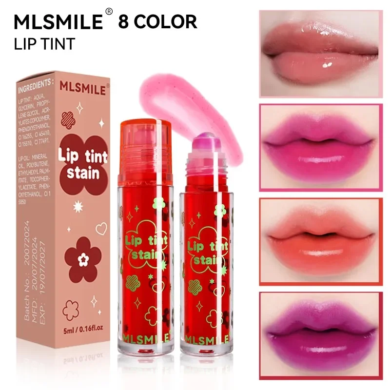 8 colori Water Light Lip Gloss frutta Liquid Liptint Roll-on Lip Stain idratante antiaderente Jelly Lipstick trucco coreano cosmetico