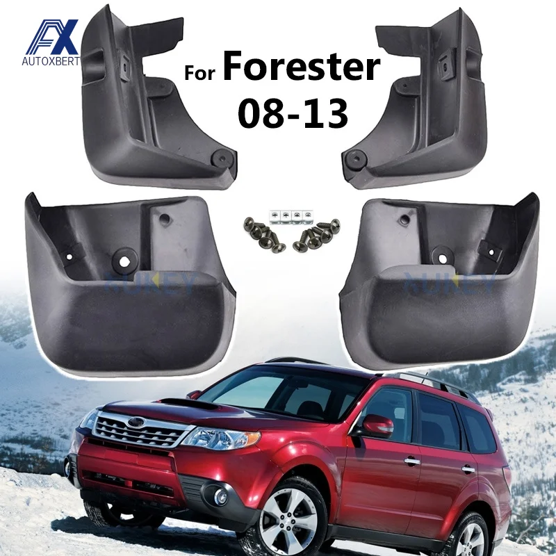 Set Car Front Rear Fender Flares Splash Guards Mud Flaps Mudguards for Subaru Forester SH 2008 2009 2010 2011 2012 2013