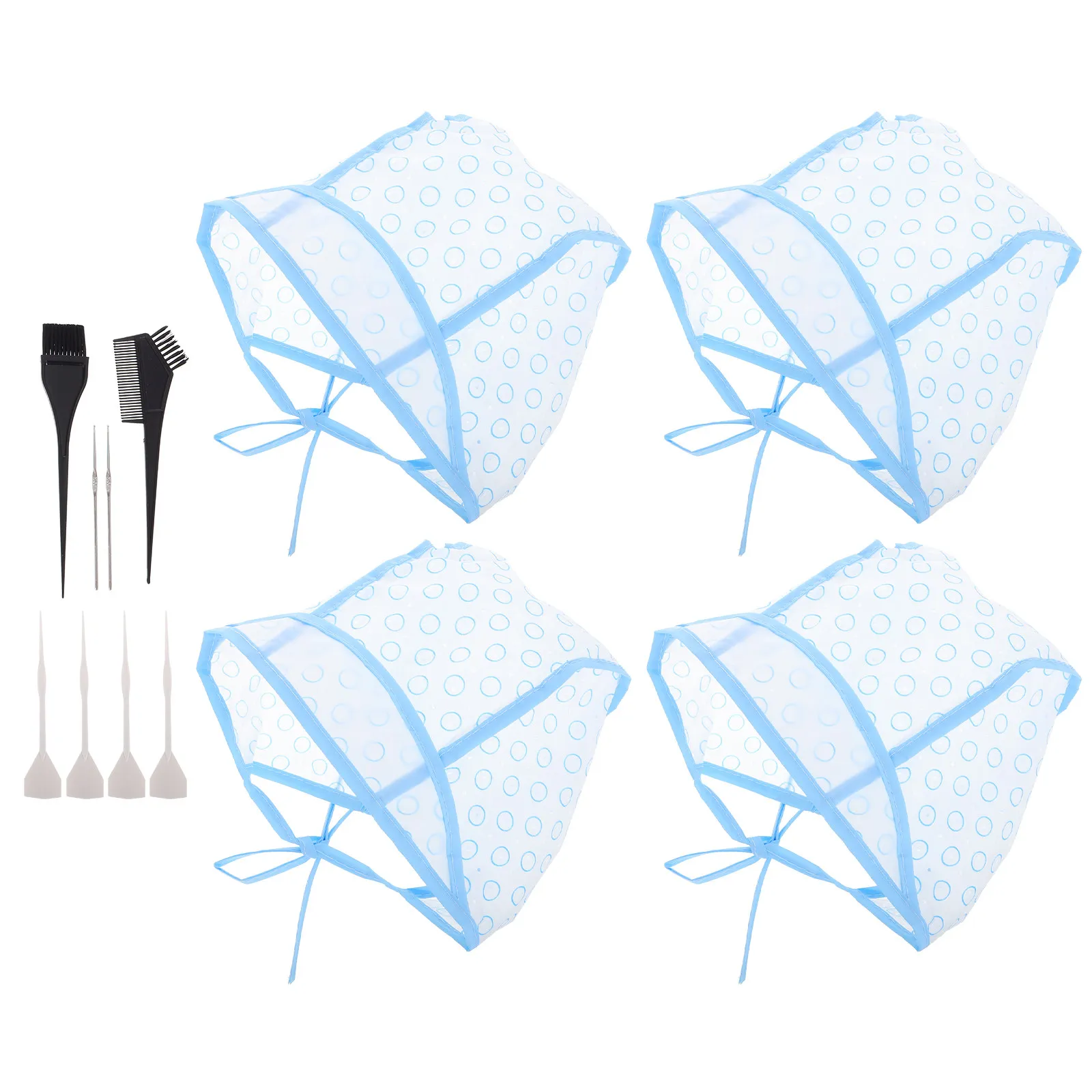 

12Pcs Hair Highlighting Cap Kit Adjustable Comfort Fit Pre-Punched Holes for Easy At-Home Highlights Professional Styling Hair