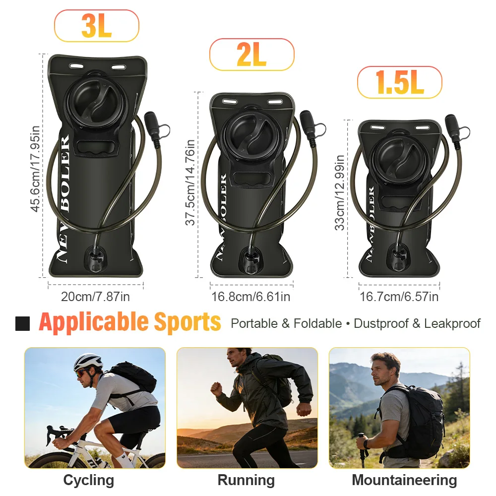 Wasserblase Trinkrucksack Hydrationspack Faltbarer Camping-Lauf-Hydrationswesten-Rucksack 1.5L 2L 3L – Detail 8