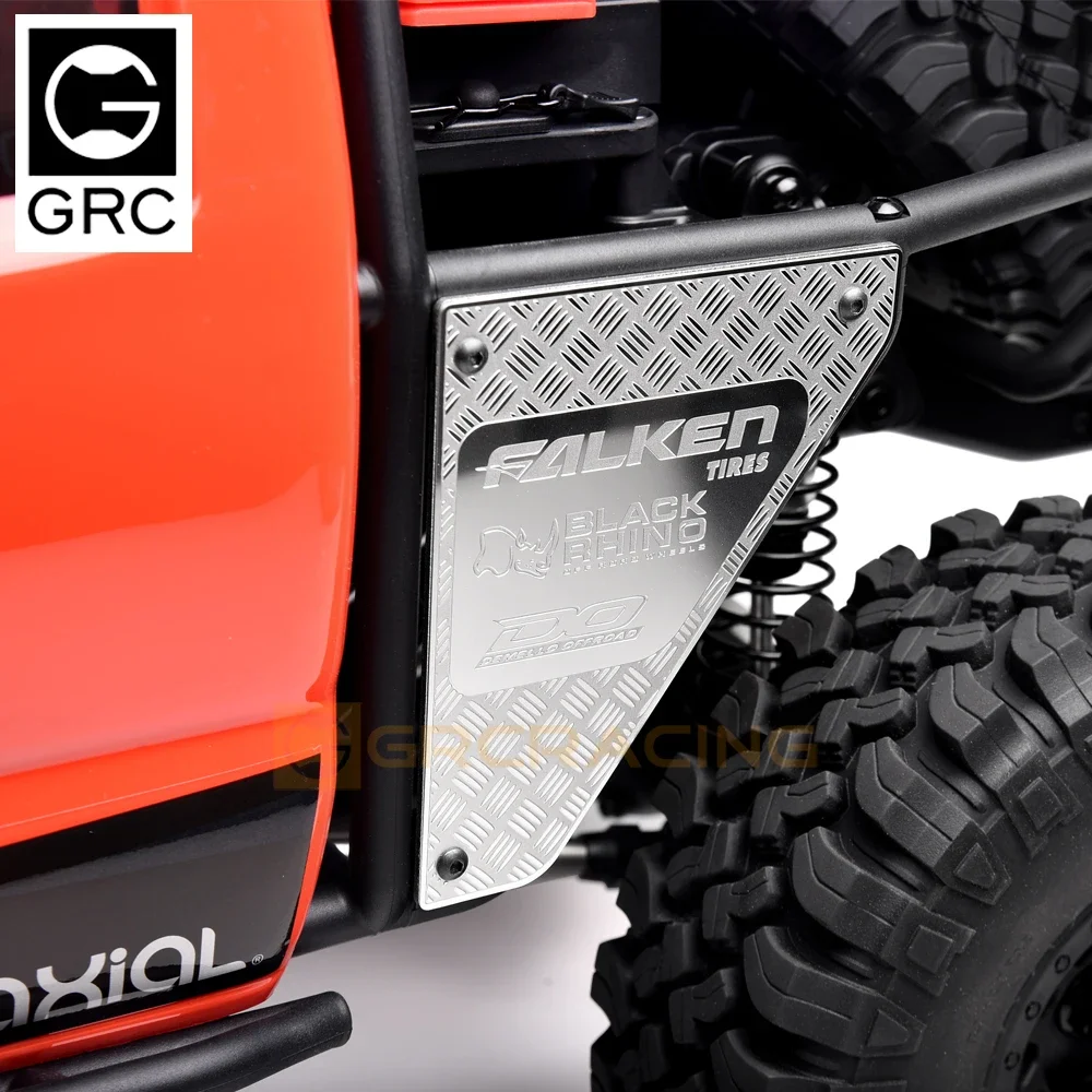 Barra protetora lateral do para-choque dianteiro de metal, peças decorativas para carro crawler 1/6 rc axial scx6 honcho trail, peças diy