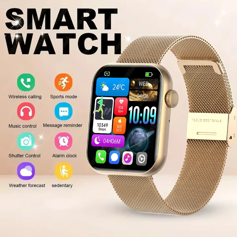 Jam Tangan Pintar Olahraga Terbaru 2025 Pria Layar Sentuh Penuh Detak Jantung Panggilan Bluetooth 1.9 inci Suara AI IP68 Tahan Air Smartwatch Wanita