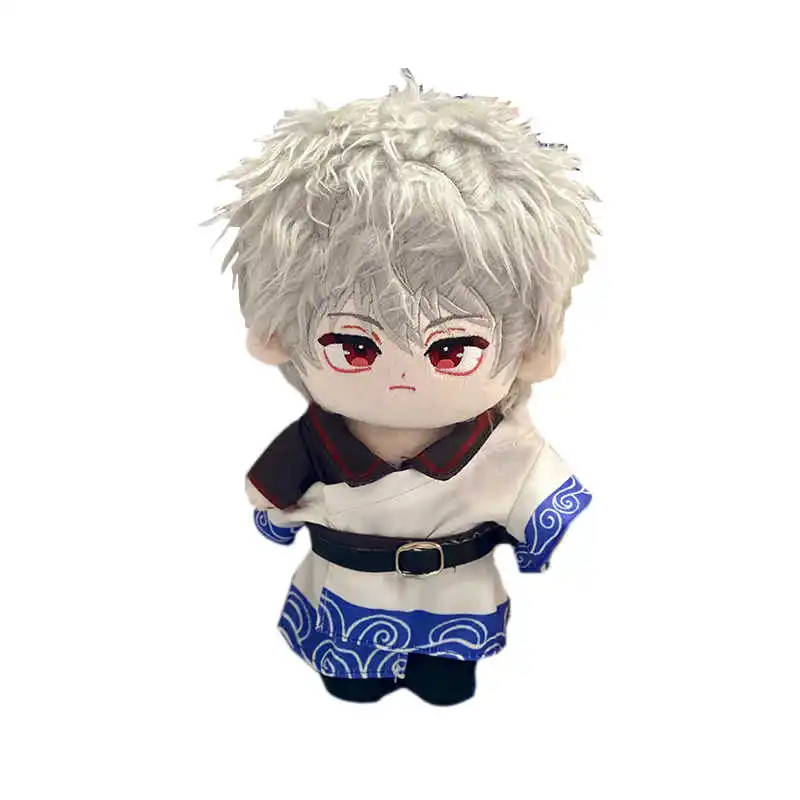 Muñeco de peluche de Anime Sakata Gintoki de 20cm, peluches con ropa, figura Adorable de dibujos animados, marioneta, juguetes de vestir, regalos de navidad