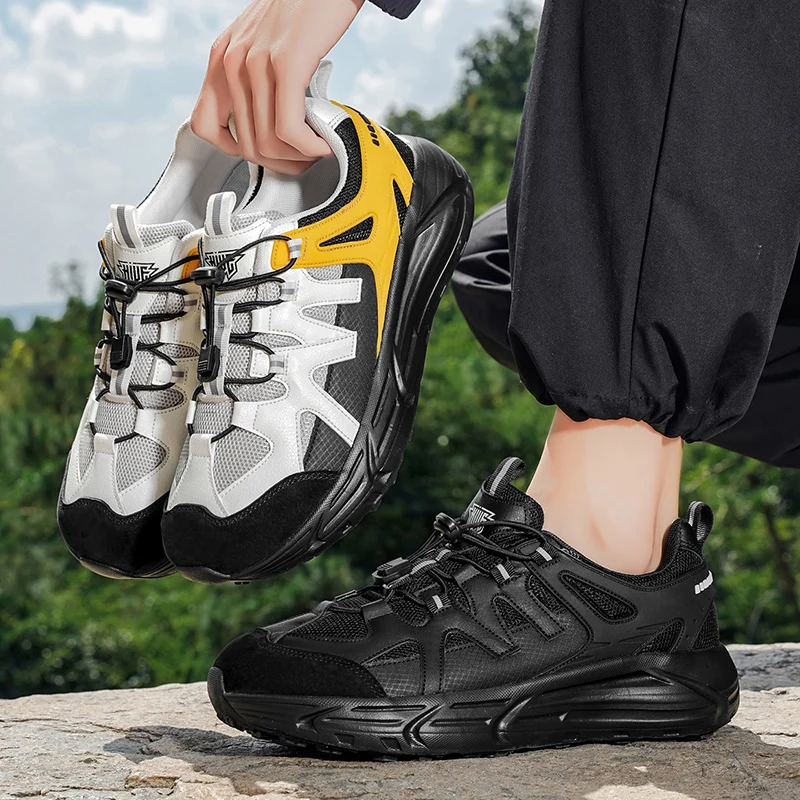 Wide Toe Shoes Men Minimalist Zero Drop Sneakers Breathable Mesh Upper Sports Shoes with Non-Slip Rubber Sole for Walking Gym