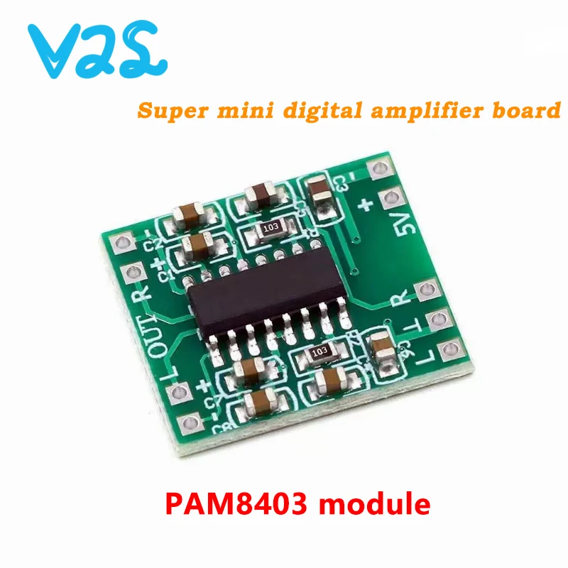 

PAM8403 Super mini digital amplifier board 2 * 3W Class D digital amplifier board efficient 2.5 to 5V USB power su