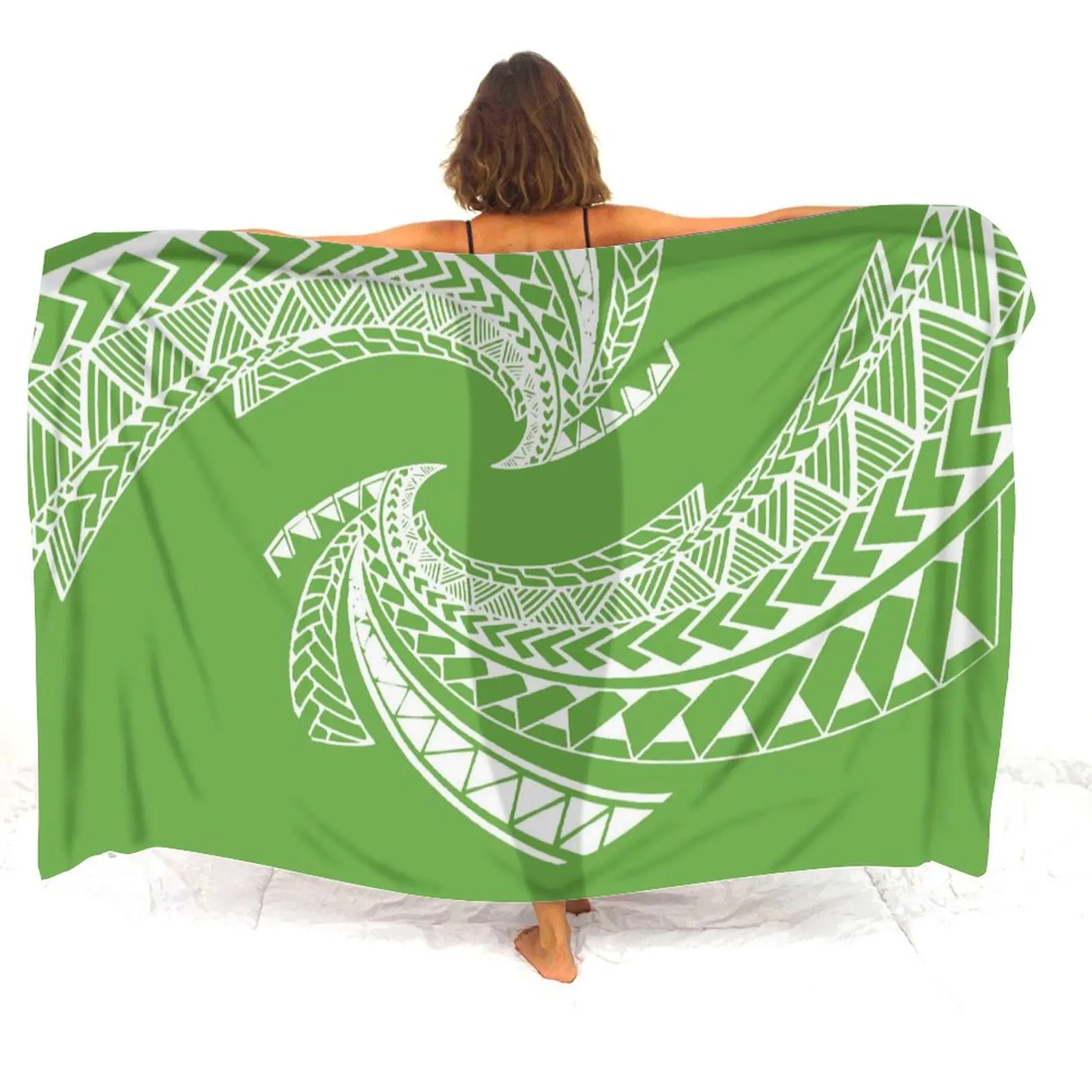 Sarong de plage hawaïenne pour femme, taille normale longue et courte, imprimé conforme, motif drapé personnalisé, 1 pièce