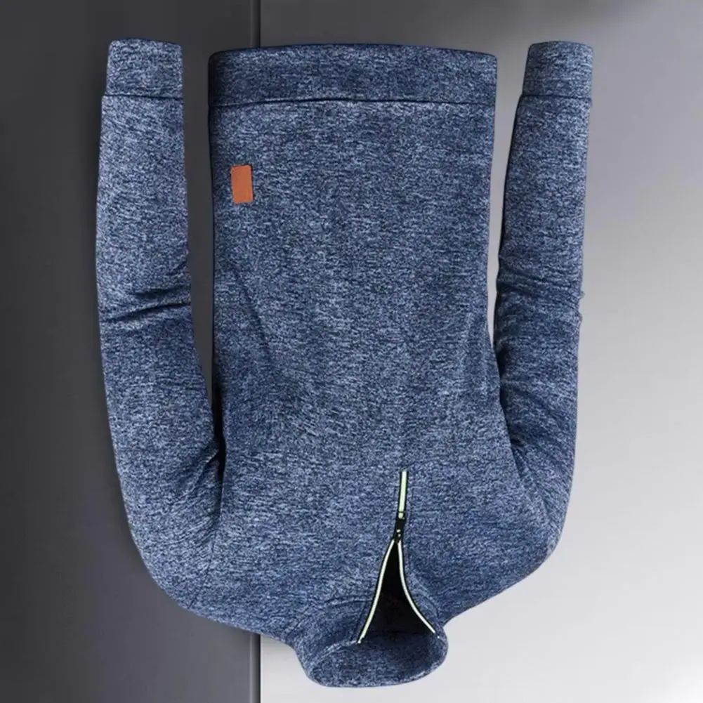 

Мужской топ, воротник-стойка, молния, полупланка, длинный рукав, большие размеры, мужской топ, осенний однотонный пуловер большого размера, топ