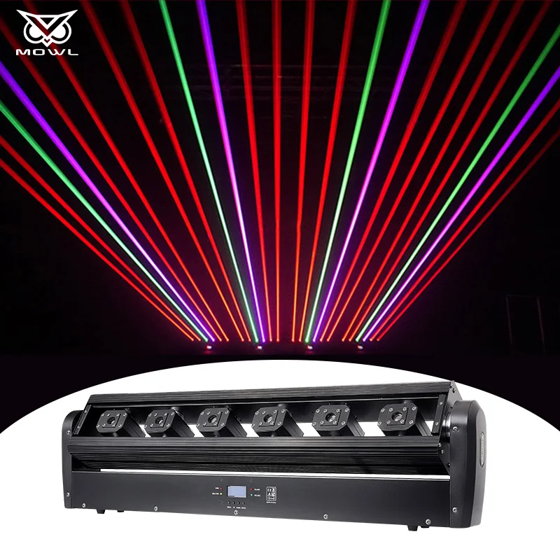 

6 глаз DMX512 Красный цвет движущаяся головка Лазерная лампа для ночного клуба бара дискотеки диджея