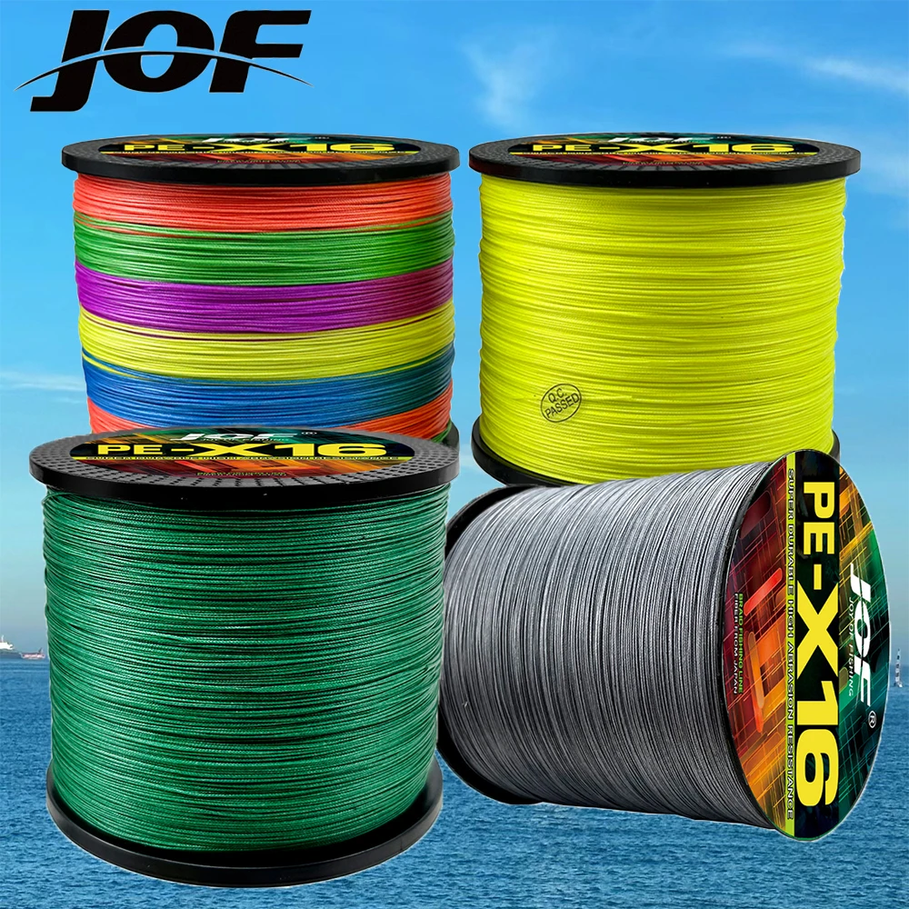 JOF marca 16 filo lenza 16x 100/300/500/1000M Super Power intrecciato PE giappone filo da pesca 25-200LB 0.16-0.8mm Peche