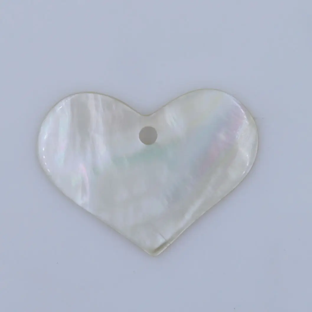 38mm  Natural Golden Sea Shell Heart Mother of Pearl Pendant Making  Flat Jewelry Earrings  Craft