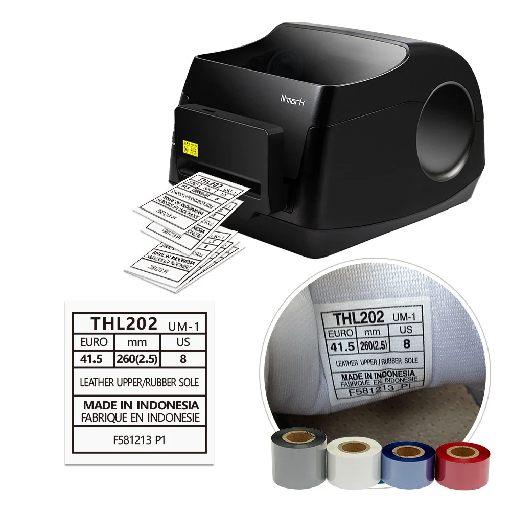 N-mark digital washable printer use washable foil and washable ribbon for garments or cloth labels with good quality