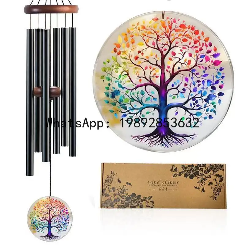 

Zz 32inch tree of life wind chime - festive, birthday, outdoor memorial wind chime ornament - minimalist modern design
