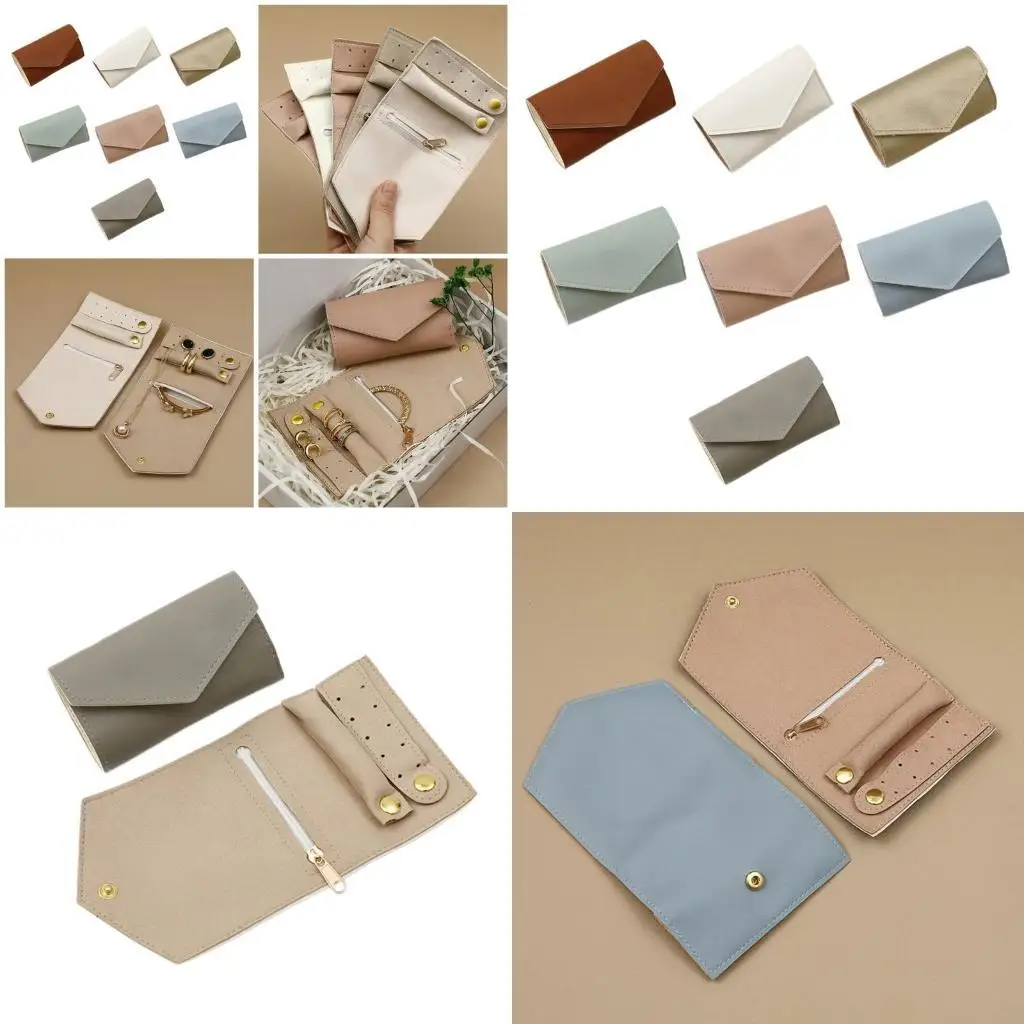 

J78F Portable Jewelry Case Bag with Zippered Pocket Perfect for Your Accessories