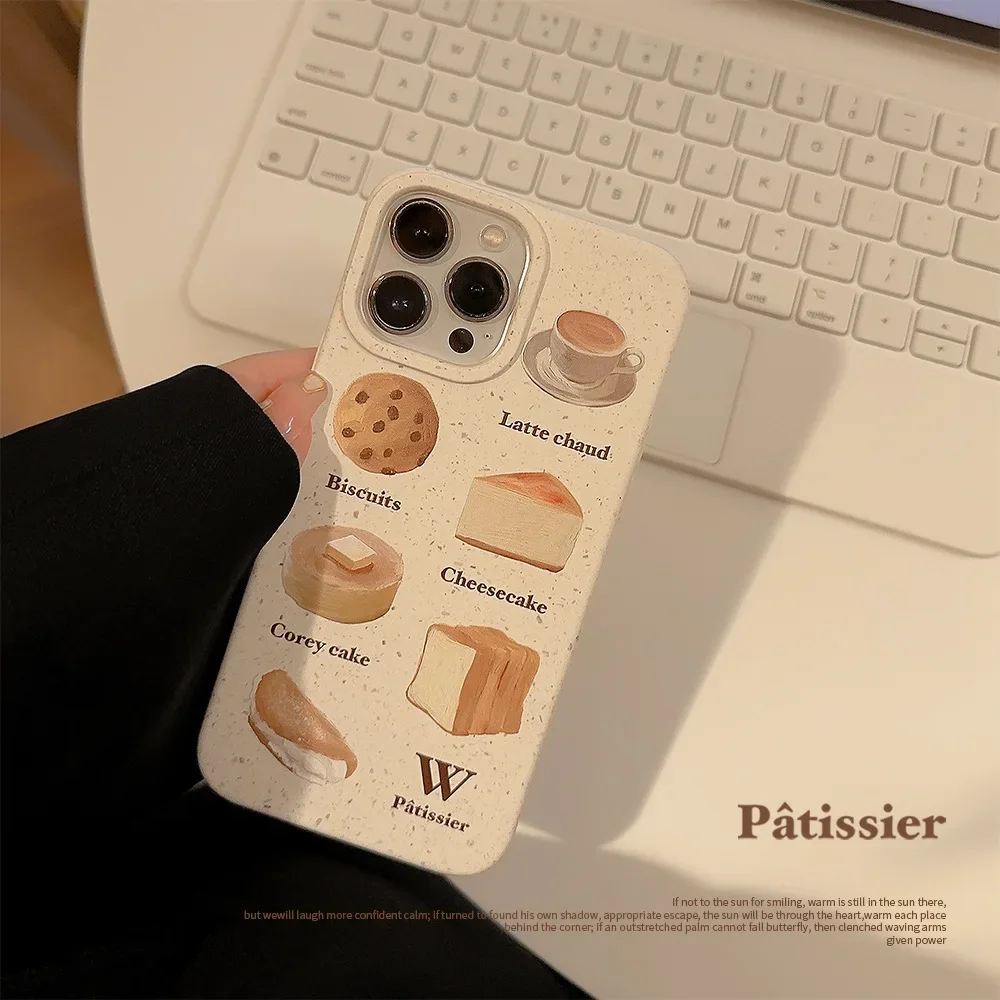 Creative Graffiti Design Gourmet Phone Case for IPhone 15 14 13 12 Mini 11 Pro Max XS X XR 7 8 Plus Fun Bread Shockproof Cover