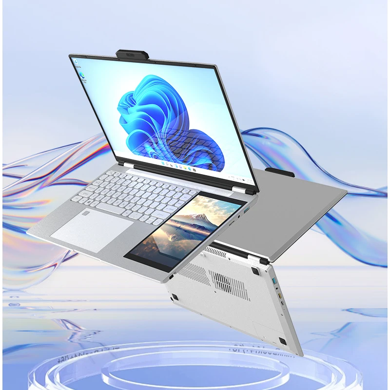 New 15.6 Inch+7 Inch LCD Dual Screen Laptop Computer Core N95 Laptop DDR4 16GB Touch Screen Laptop