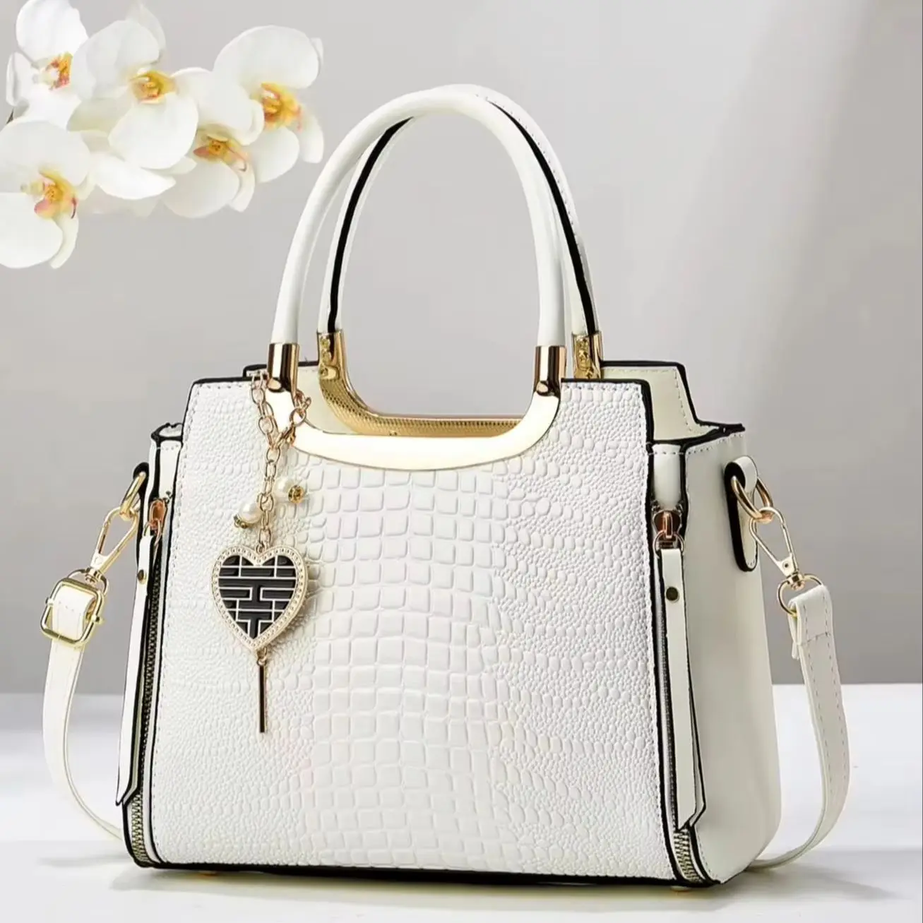 New Large-Capacity Fashionable and Versatile Women's Bag, Simple Embossed Texture, Western-Style Handbag, Trendy Textured Women's Bag