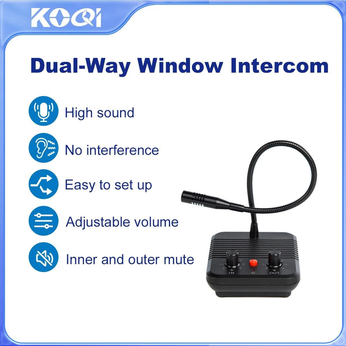 Window Intercom For Bank Counter Ticket Office Pharmacy Hospital Two Way Intercom System Zero-touch Anti-Interference Noise Free