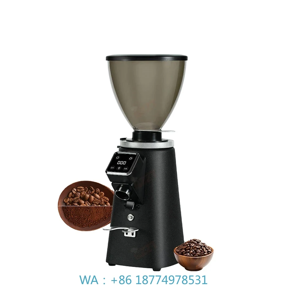 1. Professional 64mm Flat Burr Espresso Grinder Touch Screen Plasma Feature Aluminum Build for Commercial Cafe Coffee Brewing