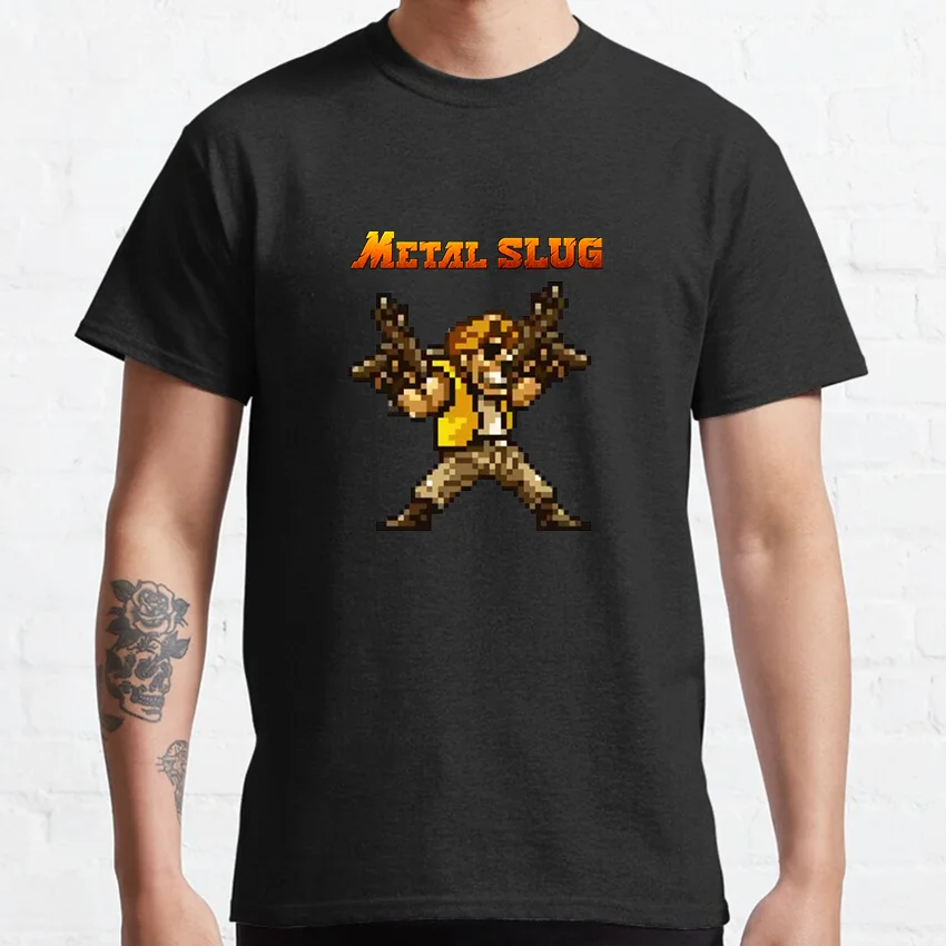 

Metal Slug Guns pixel art arcade for Pixel Fan retro gamer video games 100% cotton printed t shirt for men Large size clothing