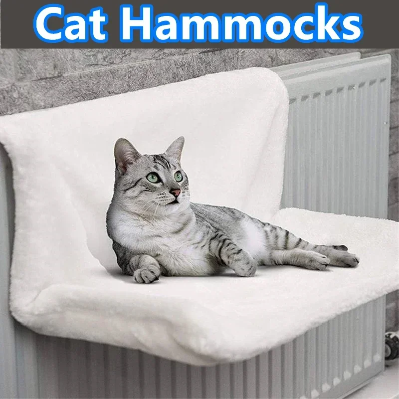 For Cats Sleeping Bed Pet Seat Window Hammocks Cat Hammock Radiator Hanging Pet Bed Removable Winter Warm Fleece Basket Seat