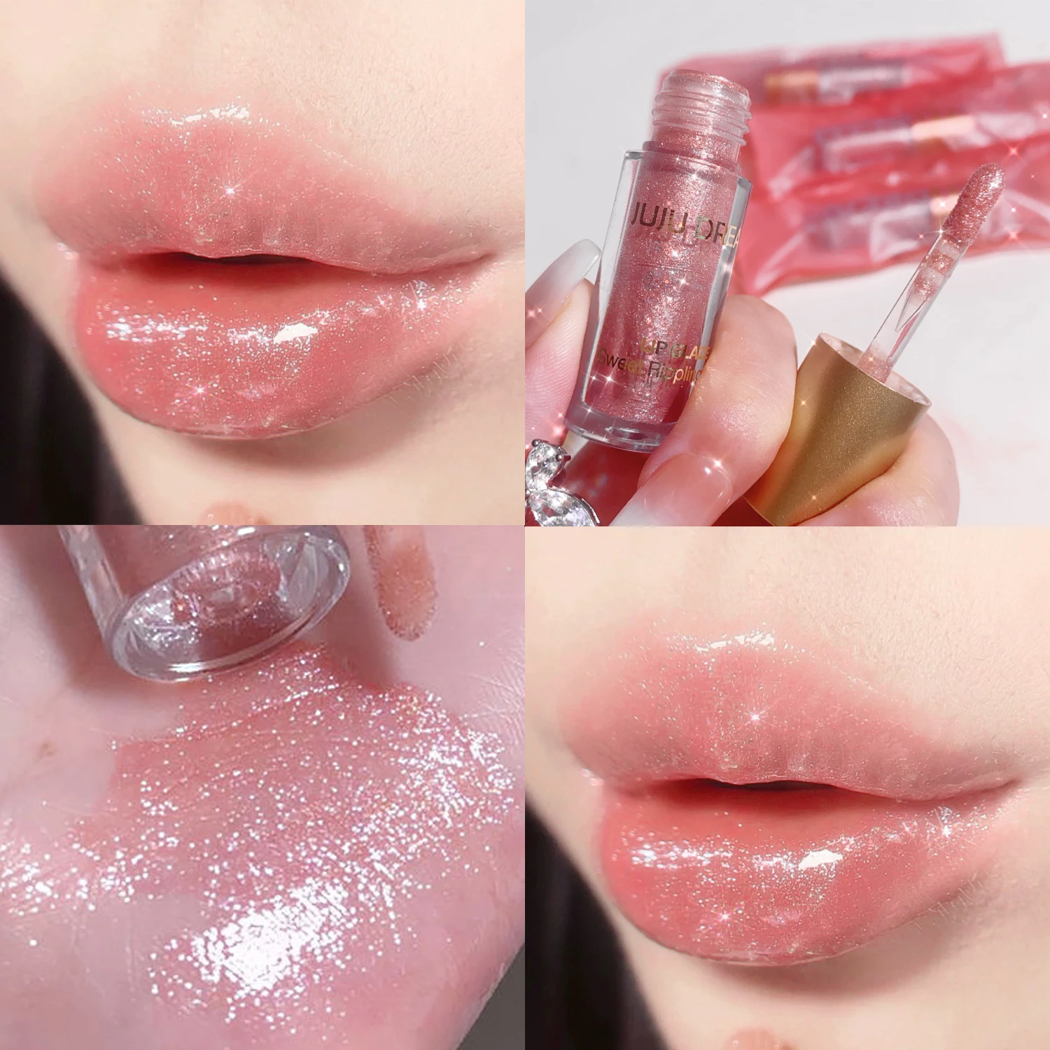 Watery Crystal Clear Jelly Lip Oil Balsamo per labbra Idratante e levigante Linee labbra Jelly Pout Lucidalabbra Vetro Labbra Profumo di frutta