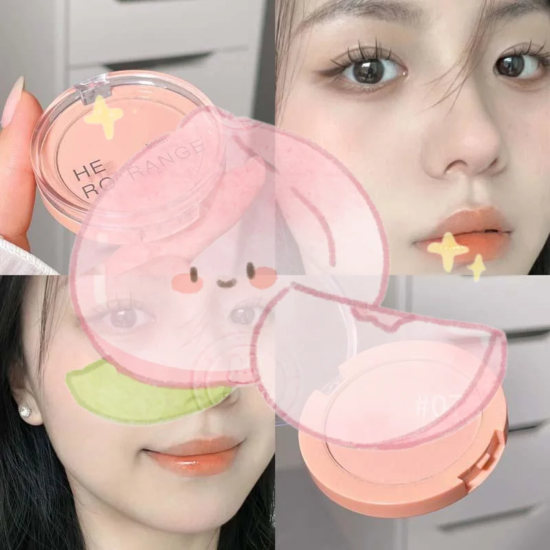 HERORANGE Monochrome Face Blush Palette Longlasting Waterproof Pressed Powder Matte Blush For Contouring Cheeks Travel Cosmetics