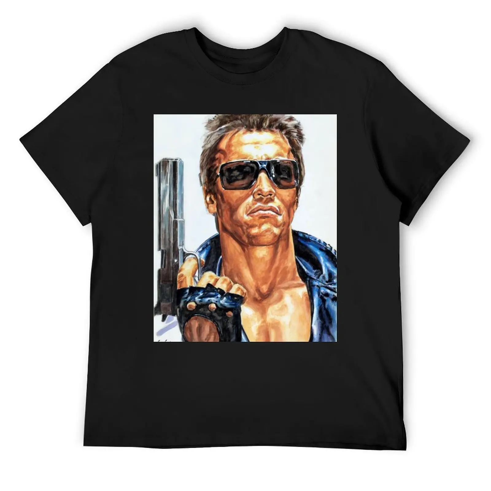 

Arnold Schwarzenegger painting movie poster art T-Shirt T-shirts oversize Luxury man compression shirt men