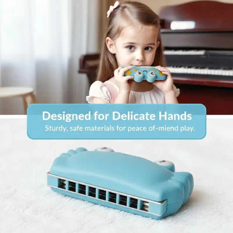 Early Education Whistle 32-Hole Harmonica Fun Crab Design for Kids Musical Skill Development