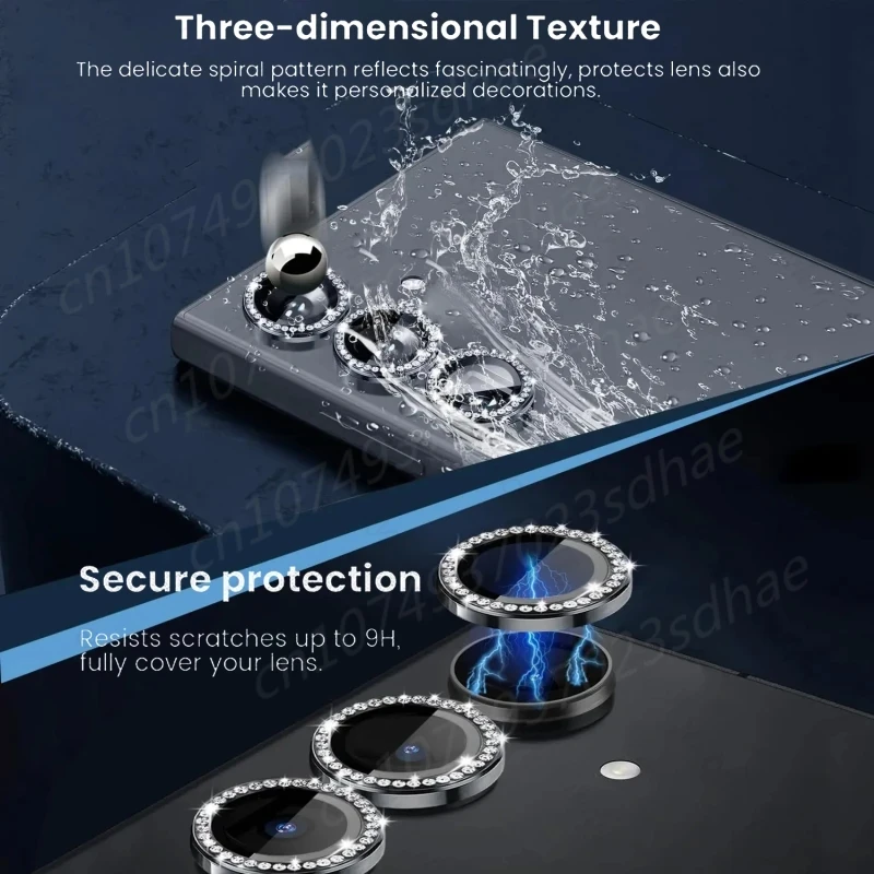 Protecteur d'anneau d'appareil photo en métal diamant Bling 3D, capuchon de protection en verre HD Guatemala, objectif en alliage pour Samsung Galaxy A55, A35, A54, A34, A24 5G