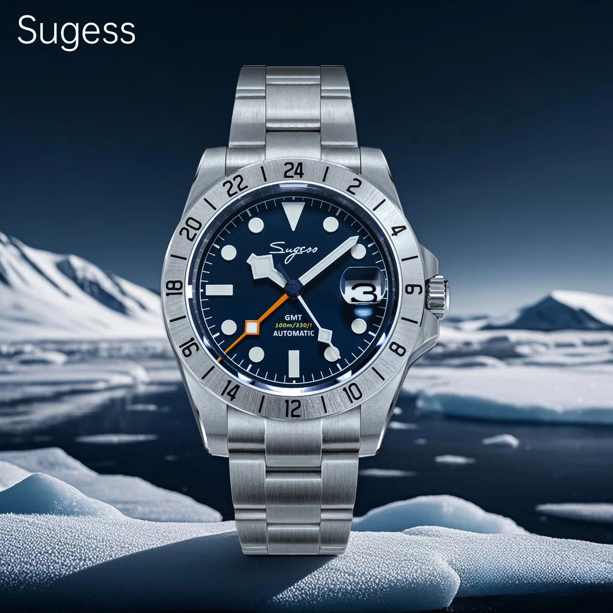 

SEESTERN GMT Watch of Men Retro Japan NH34 Automatic Movement Mechanical Wristwatches Sapphire Glass Coating Deploy Buckle S463