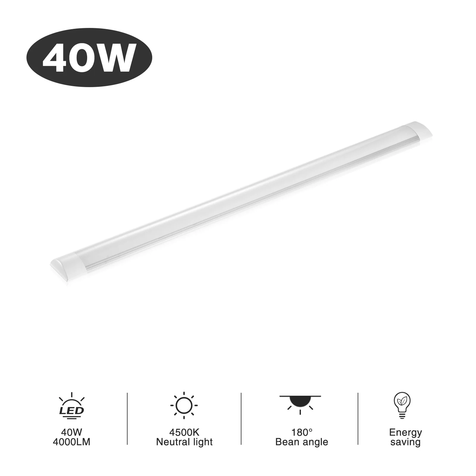 LED-Röhrenleuchten mit Längen von 60 cm, 90 cm, 120 cm und Leistungen von 20 W, 30 W, 40 W sind für den Einsatz in Geschäften, Arbeitsbereichen, Garagen und Decken verfügbar. Es werden Optionen für