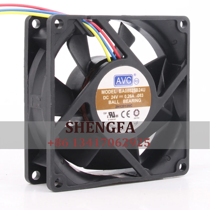 

AVC Case Fan Dual Ball Bearing BA08025B24U 80*80*25MM 24V 0.26A 8CM Large Airflow Inverter Cooling Fan