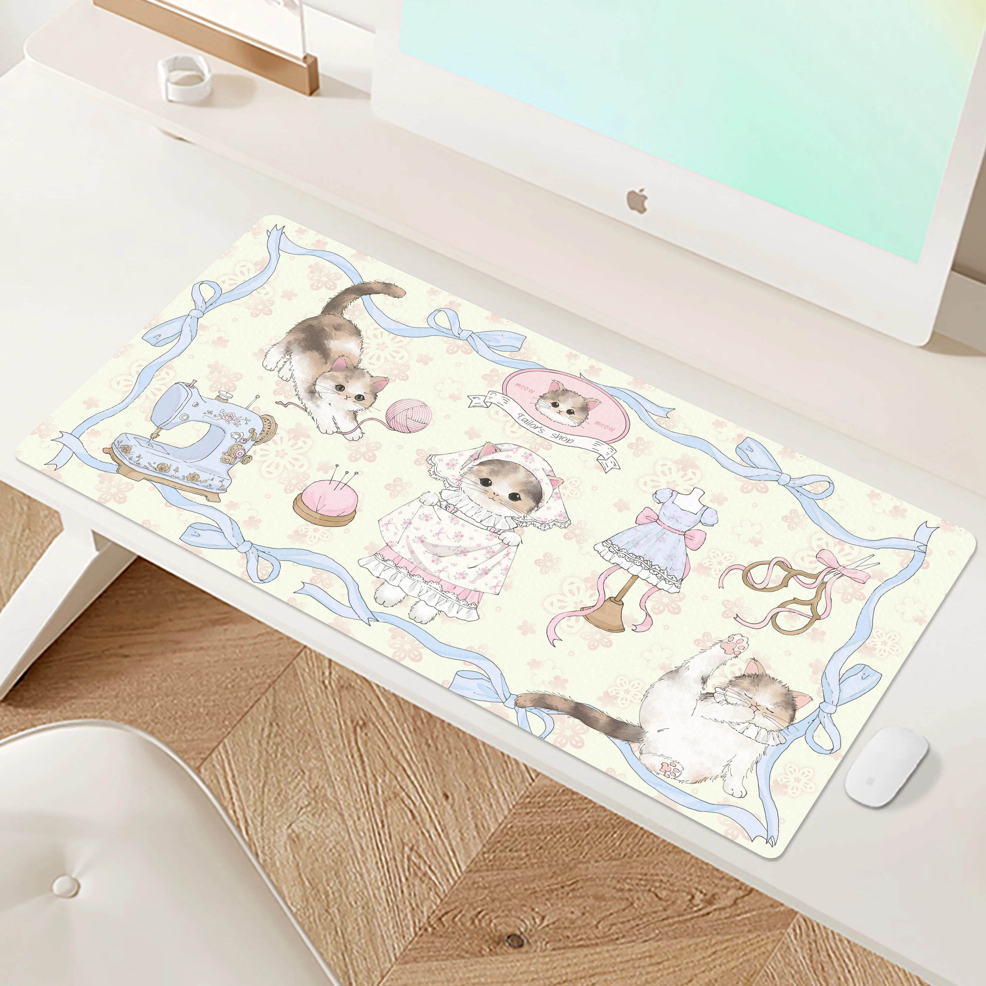 Nuovi arrivi tappetino per mouse Kawaii simpatici animali tappetino da scrivania grande tappetino per tastiera antiscivolo per ufficio in pelle PU decorazione per ragazza