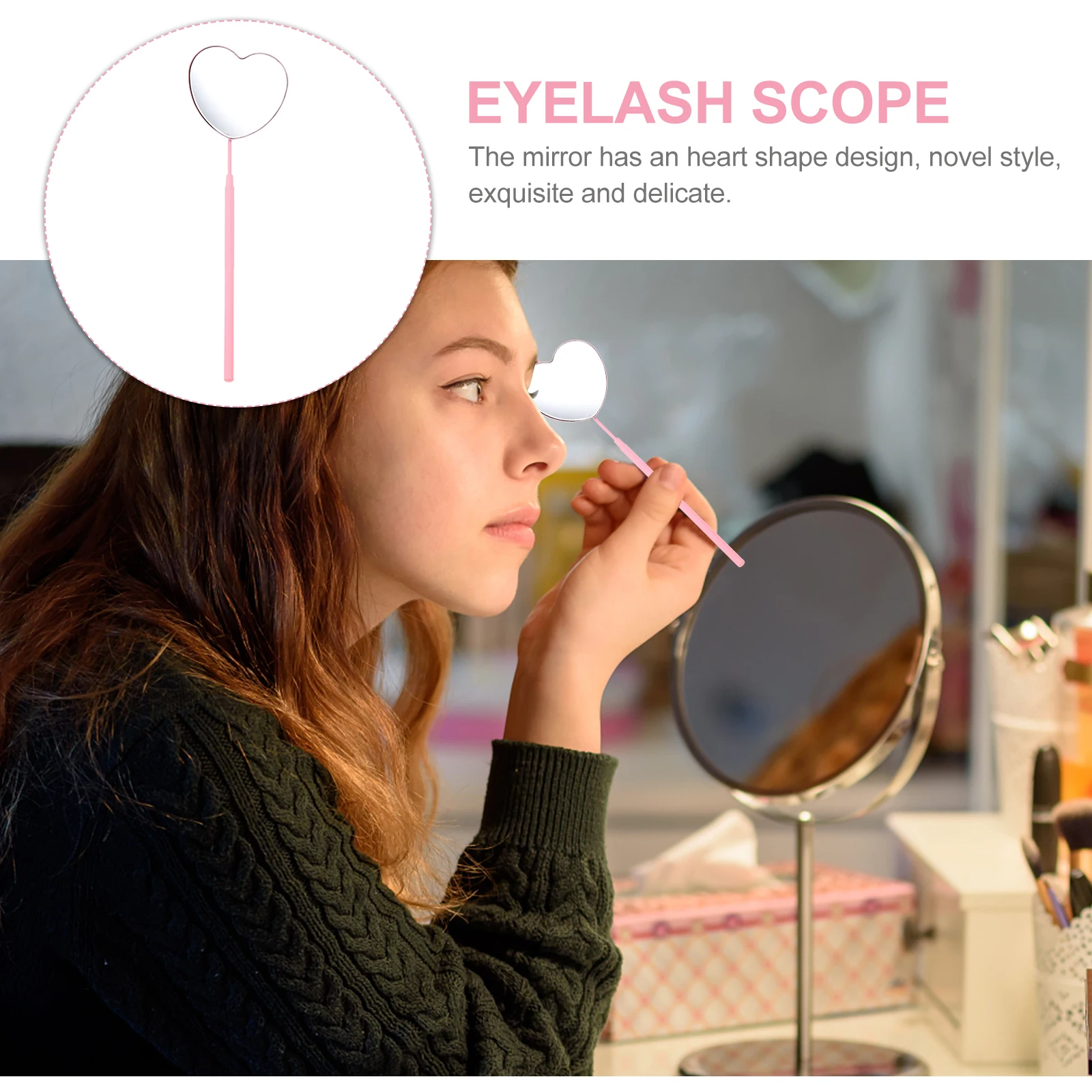 

Lash Mirror Eyelash Check Tool Salon Extension Stainless Steel Handheld Grafting Artist Tools NonSlip Handle Removable