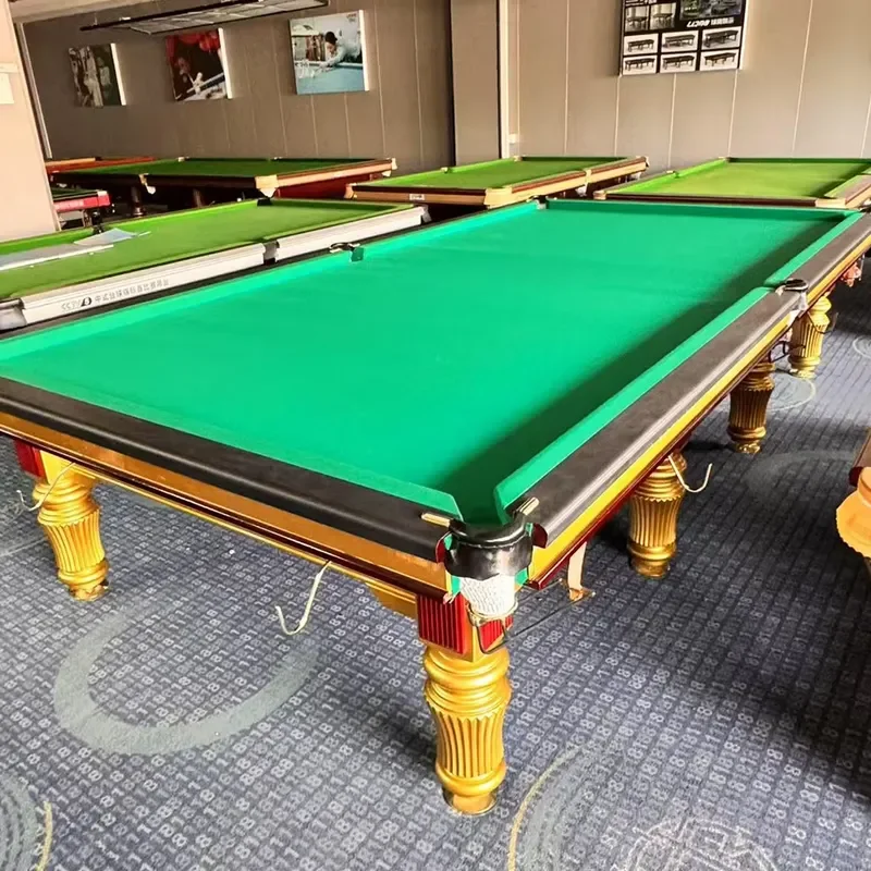 Customizable Classic 12ft Professional Russian Billiard Table with Jiujiang Slate and Oak Wood Finish for Home or Club Use