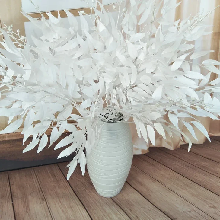 Meldel Hochzeitsstrauß, Dekoration, künstliche weiße Blume, Pflanze, Seidenblume, Heimvase, Dekor, Weidenblatt, grünes Gras, künstliche Blumen
