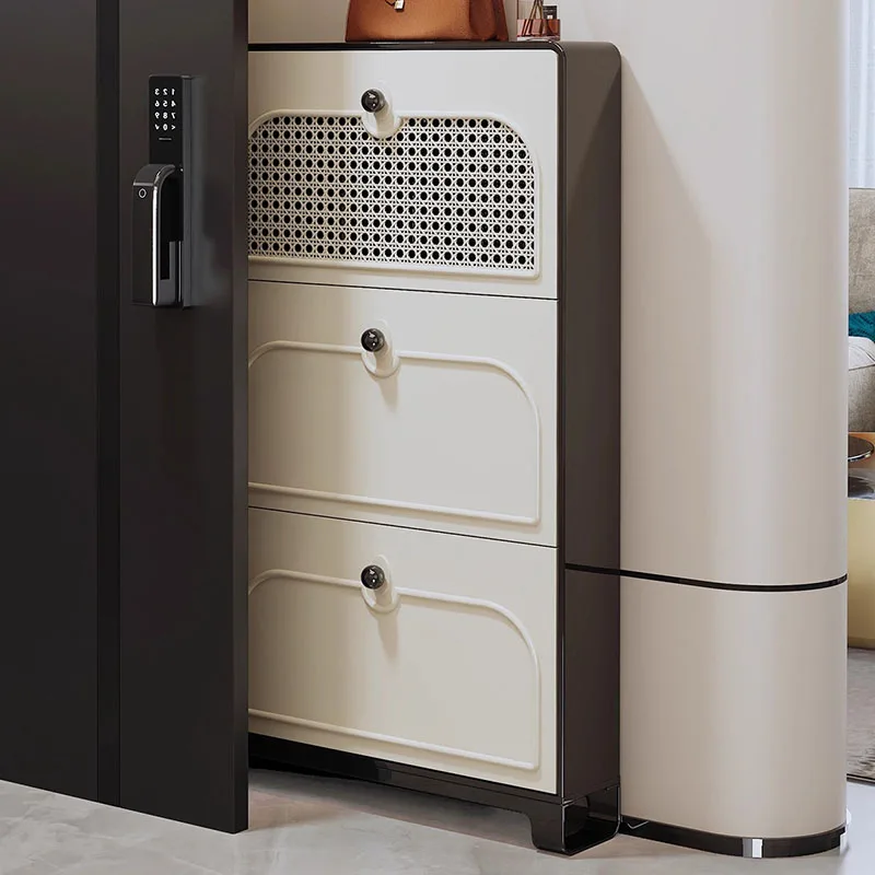 خزانة الأحذية العمودية الحديثة المنظم تخزين غرفة المعيشة المتنقلة صندوق عرض رف الأحذية الفاخرة مصمم موبليس أثاث المنزل #4
