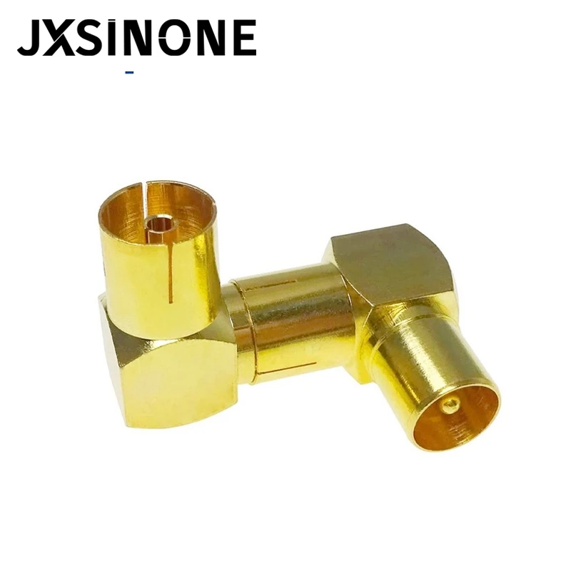 JXSINONE позолоченный ТВ гнездо до TC штекер Прямоугольный коаксиальный адаптер RF антенна Кабельный разъем