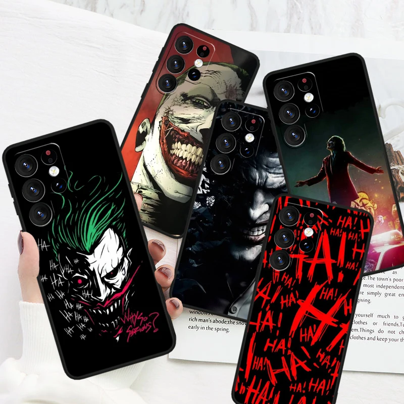 Horror J-Joker Comic per Samsung Galaxy S24 S23 S22 S21 S20 FE S10e S10 S9 Ultra Plus custodia morbida in TPU nero