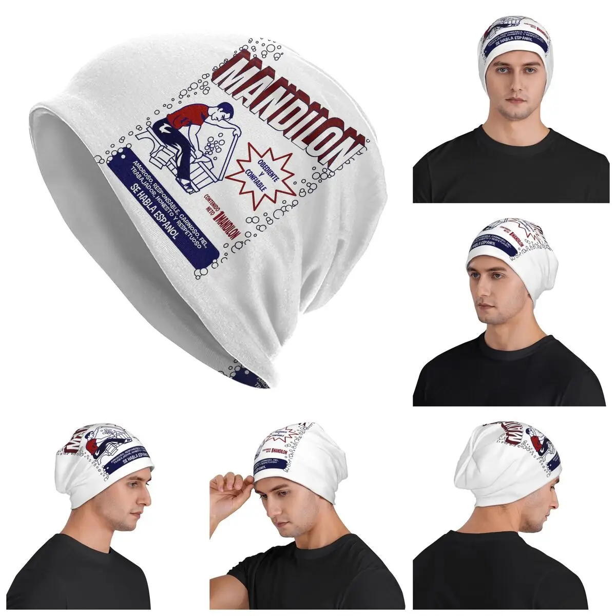 

El Mandilon Funny Mexican Dad Warm Knitted Cap Fashion Bonnet Hat Autumn Winter Outdoor Beanies Hats for Unisex Adult