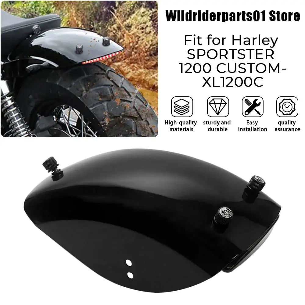 1PC Rear Fender Short Protector Motor Mudguard Cover Edge Brake Taillight Fit For Harley SPORTSTER 1200 ROADSTER-XL1200R