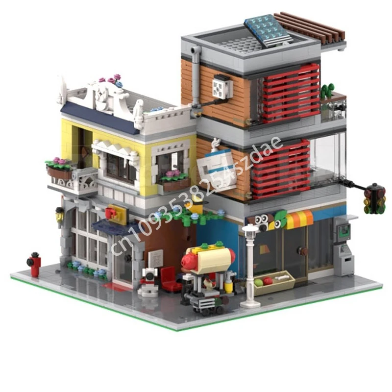 

1553pcs MOC Townhouse Pet Shop Building Blocks Assemble Christmas toy Gift teenager Children Model Constructing Plastic