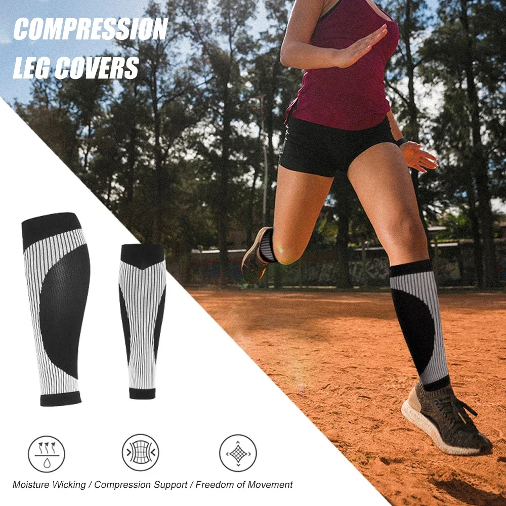 1Pair Calf Compression Sleeves For Women & Men, Leg Support Sports Socks For Pain Relief, Recovery, Running, Travel, Cycling